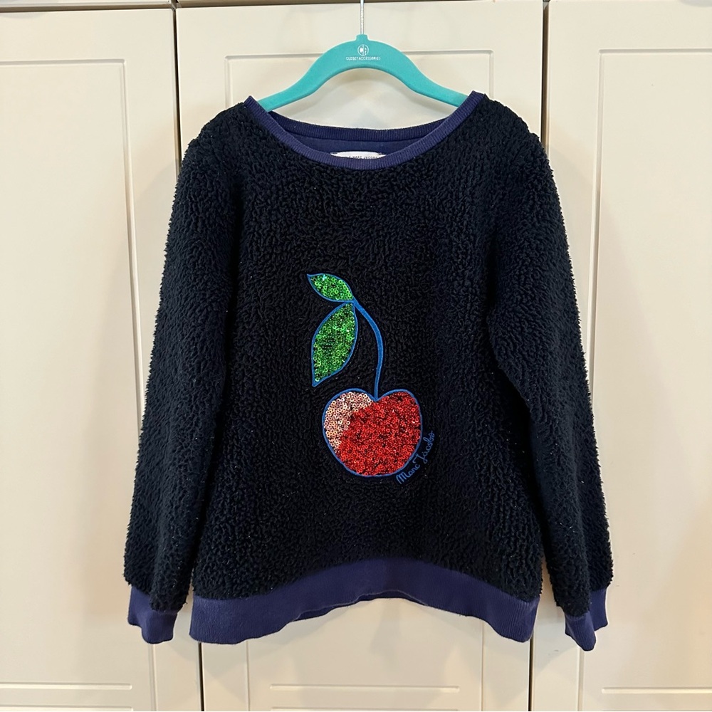 Little Marc Jacobs Girls Size 8 Fleece Sweatshirt with Cherry embellishment 🍒